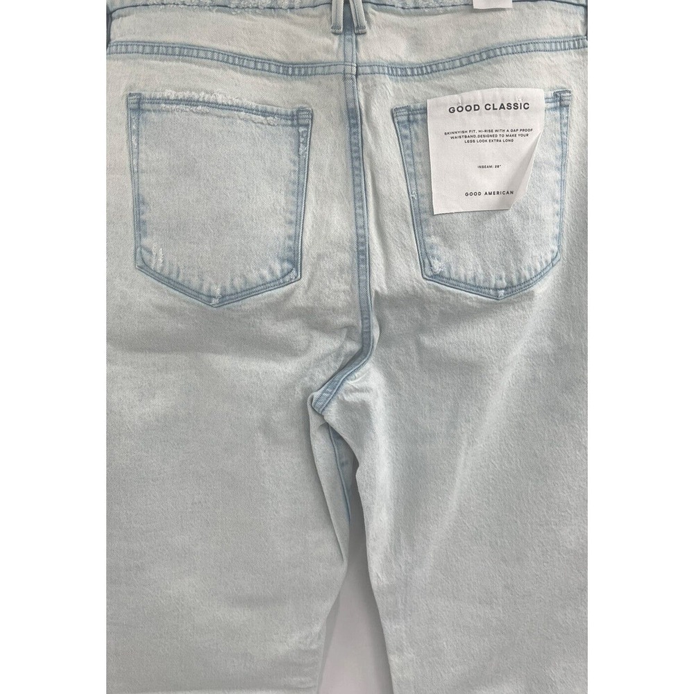 Good American Good Classic Side Slit Hi Rise Light Wash Jeans Size 18 $169 - Picture 8 of 11